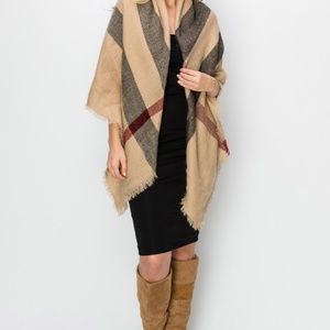 ⛄️Plaid Blanket Scarf in coffee